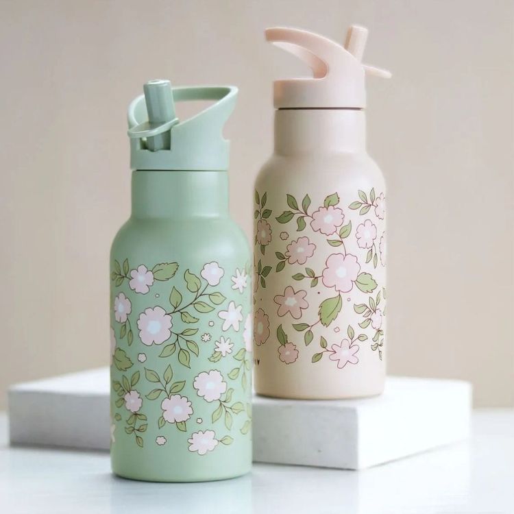 Kubek ze słomką dla dzieci BLOSSOMS SAGE 350 ml / A Little Lovely Company