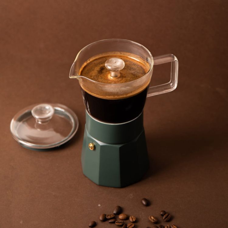 Kawiarka włoska szklana VERONA zielona 6 tz / La Cafetiere