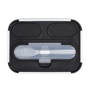 Lunchbox ze sztućcami czarny / Built