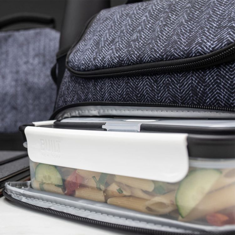 Lunchbox ze sztućcami czarny / Built
