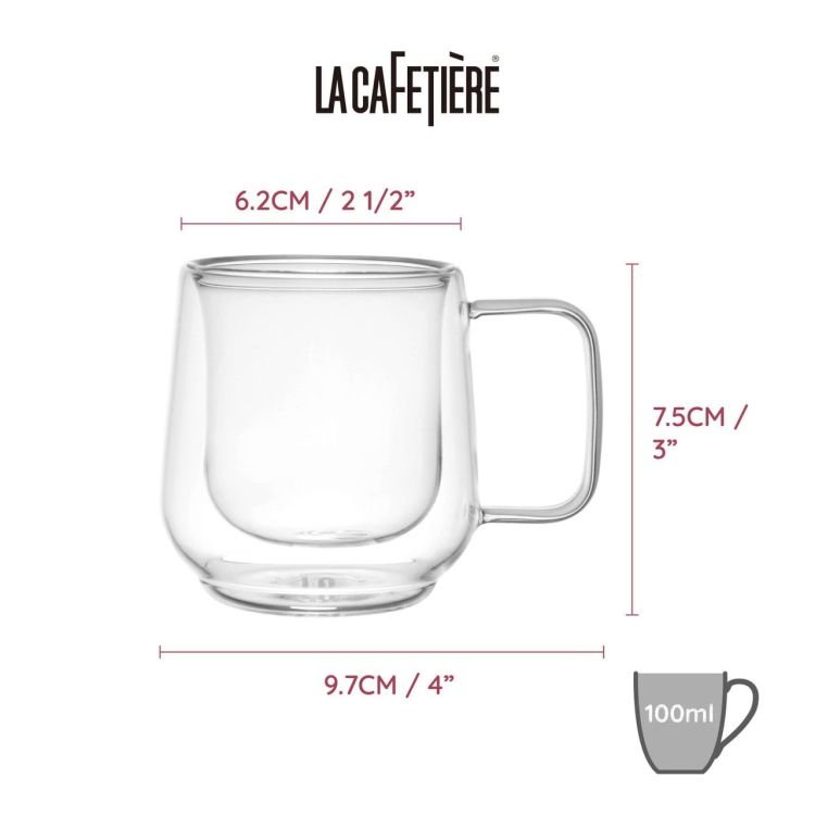 Szklanki do kawy cortado z uszkiem Siena 100 ml / La Cafetiere