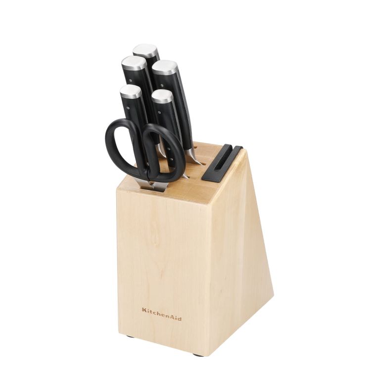 Blok z 5 nożami, nożyczkami i ostrzałką / KitchenAid
