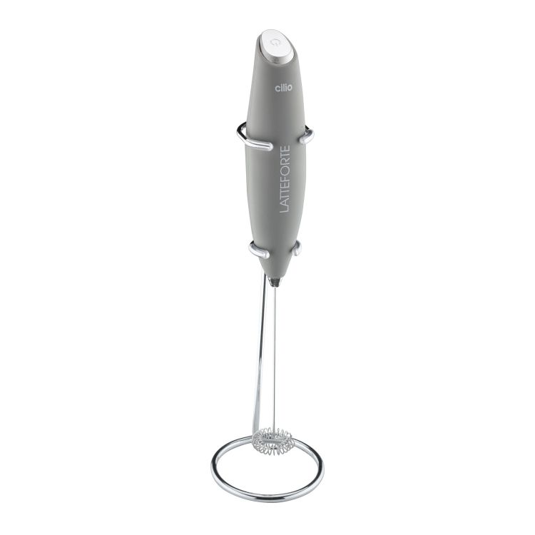 Spieniacz do mleka na stojaku, 23 cm, szary / Cilio