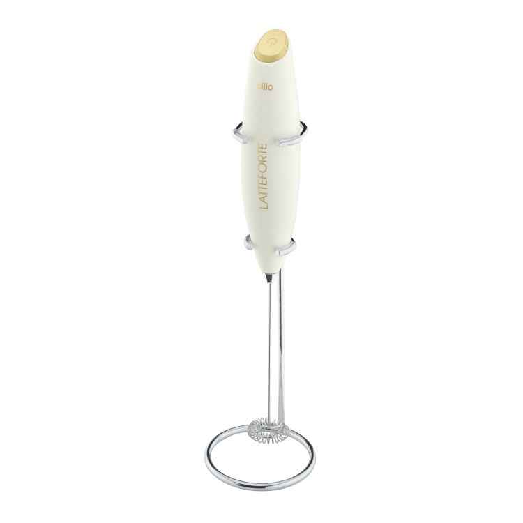Spieniacz do mleka na stojaku, 23 cm, biały / Cilio