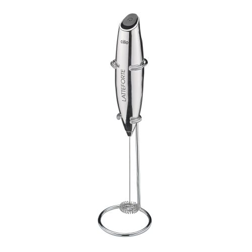 Spieniacz do mleka na stojaku, 23 cm, metaliczny błyszczący / Cilio