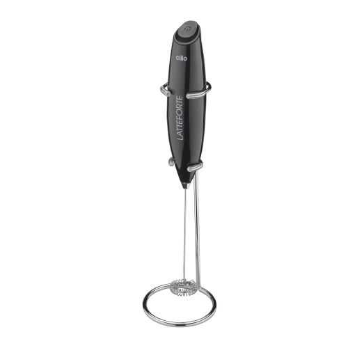 Spieniacz do mleka na stojaku, 23 cm, czarny / Cilio