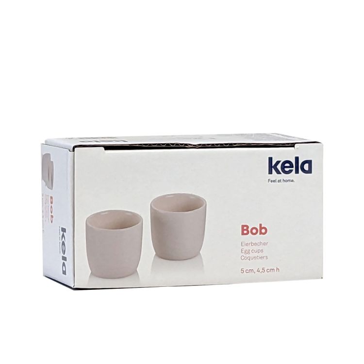 Kieliszki do jajek, 2 szt., porcelana, śred. 5 x 4,5 cm, beżowe / Kela