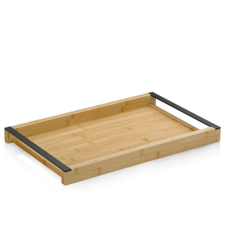 Taca do serwowania, bambus/metal, 54 x 34,5 x 4,5 cm / Kela