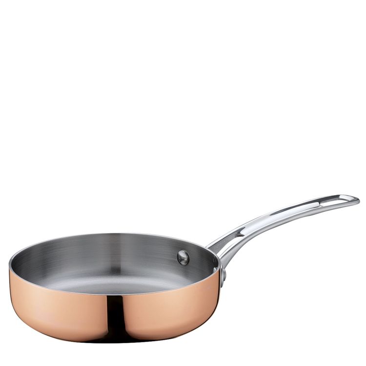 Głęboka patelnia miedziana, śred. 16 cm, miedź/stal nierdzewna 18/10 / Spring