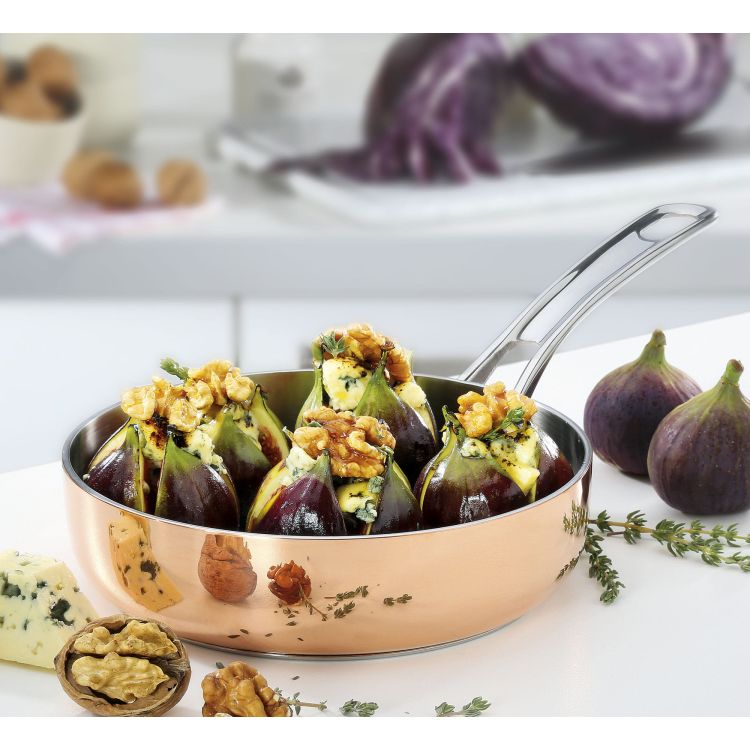 Głęboka patelnia miedziana, śred. 16 cm, miedź/stal nierdzewna 18/10 / Spring