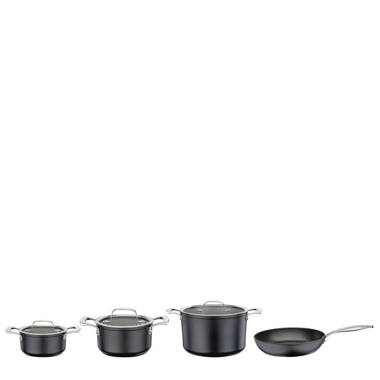 Zestaw garnków z powłoką nieprzywierającą, 4 el., 3 garnki + patelnia śred. 28 cm / Spring