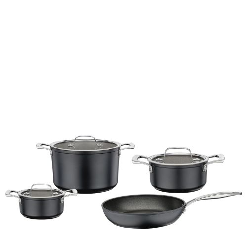 Zestaw garnków z powłoką nieprzywierającą, 4 el., 3 garnki + patelnia śred. 28 cm / Spring