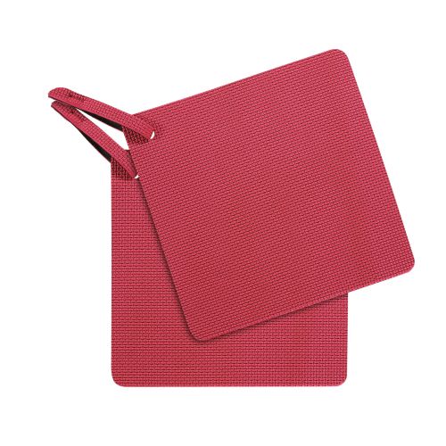 Uchwyty do gorących naczyń, 2 szt., neopren, 17 x 17 cm, czerwono-czarne / Spring