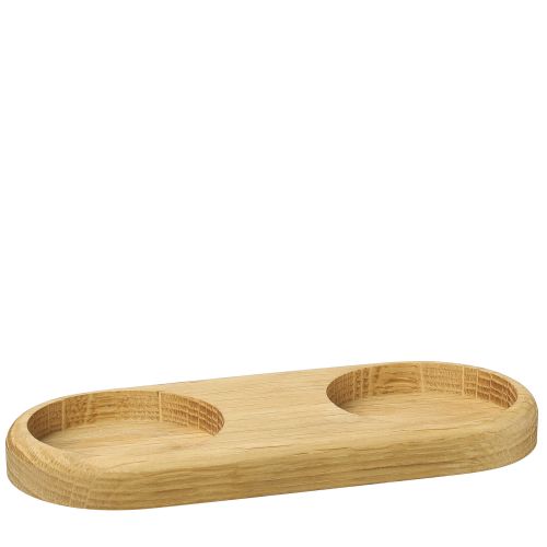 Podstawka pod młynki, drewno dębowe, 17 x 8 cm, na 2 młynki o średnicy do 6 cm / Zassenhaus