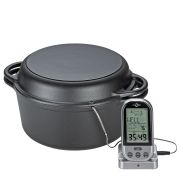 Garnek z pokrywą/patelnią grillową, żeliwo, 5,0 l, śred. 26 cm / Kuchenprofi