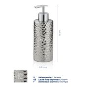 Dozownik do mydła, ceramika/tworzywo sztuczne, 0,3 l, śred. 6,5 x 18 cm / Kela