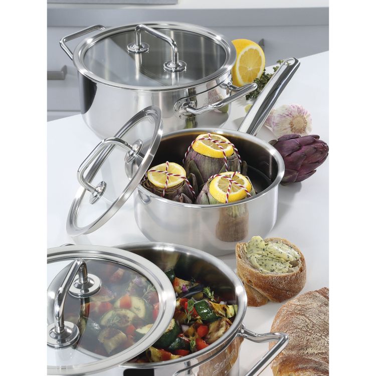 Zestaw garnków, 5 el., stal nierdzewna 18/0 / Spring