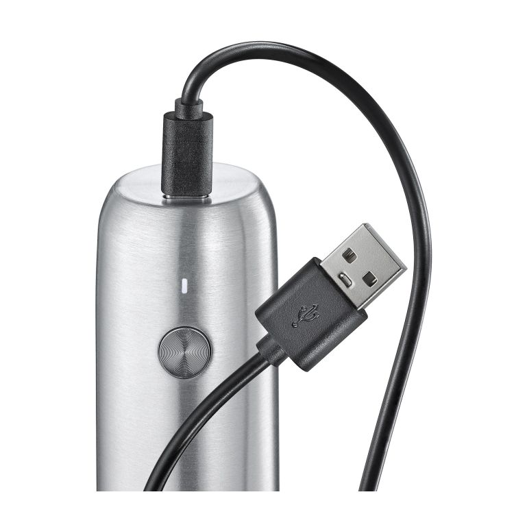 Elektryczny młynek do pieprzu, ładowany przez usb, stal nierdzewna, śred. 4 x 14 cm / Zassenhaus
