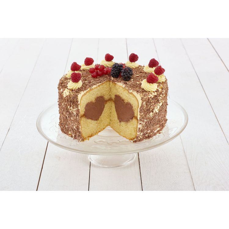 Forma na tort z sercem, 2 el., silikon, śred. 21 cm / Lurch