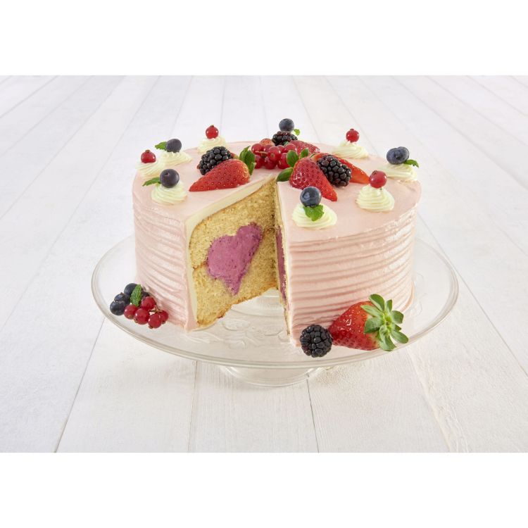Forma na tort z sercem, 2 el., silikon, śred. 21 cm / Lurch