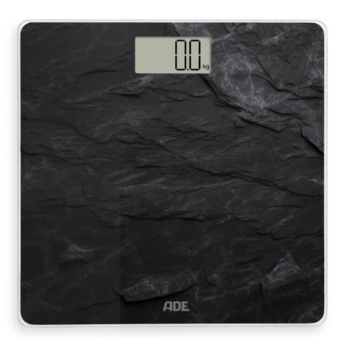 Waga łazienkowa, do 180 kg, 30 x 30 cm, łupkowy wzór, czarna / ADE