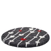 Podkładka pod gorące naczynia, śred. 21 cm, owcza wełna, szaro-biała / Cilio