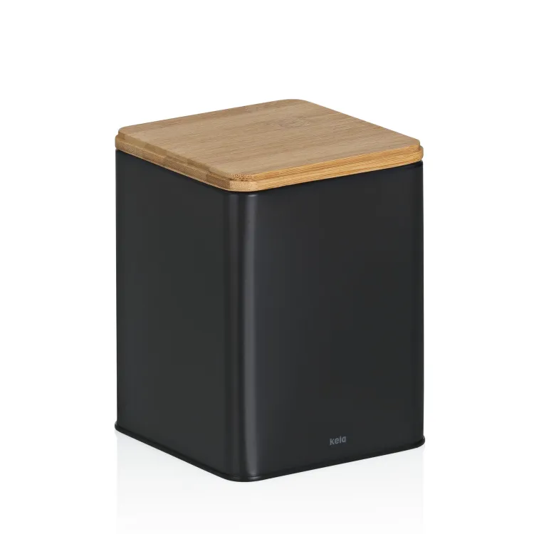 Pojemnik kuchenny, metal/bambus, 1,4 l, 11,5 x 11,5 x 14,5 cm / Kela