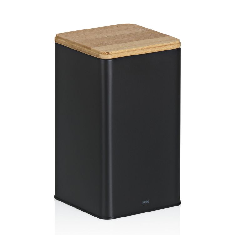 Pojemnik kuchenny, metal/bambus, 1,6 l, 11,5 x 11,5 x 19 cm / Kela