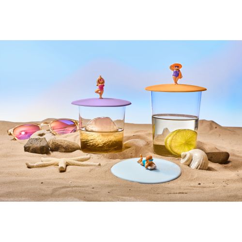 Pokrywka silikonowa z plażowiczem, torba, śred. 10,5 cm, pomarańczowa / Lurch