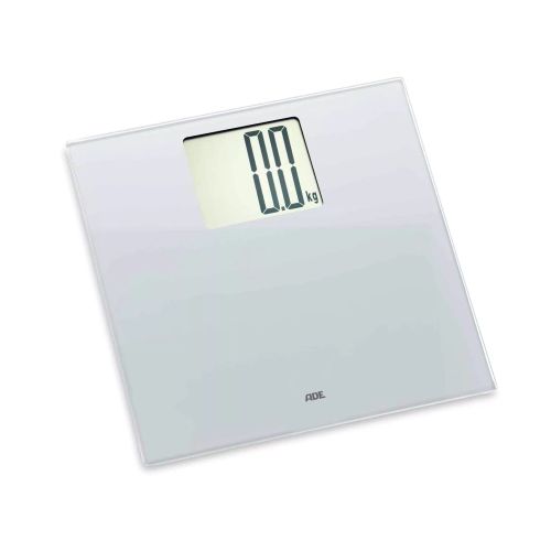 Waga łazienkowa z dużym wyświetlaczem, do 200 kg, 30 x 30 cm, srebrna / ADE