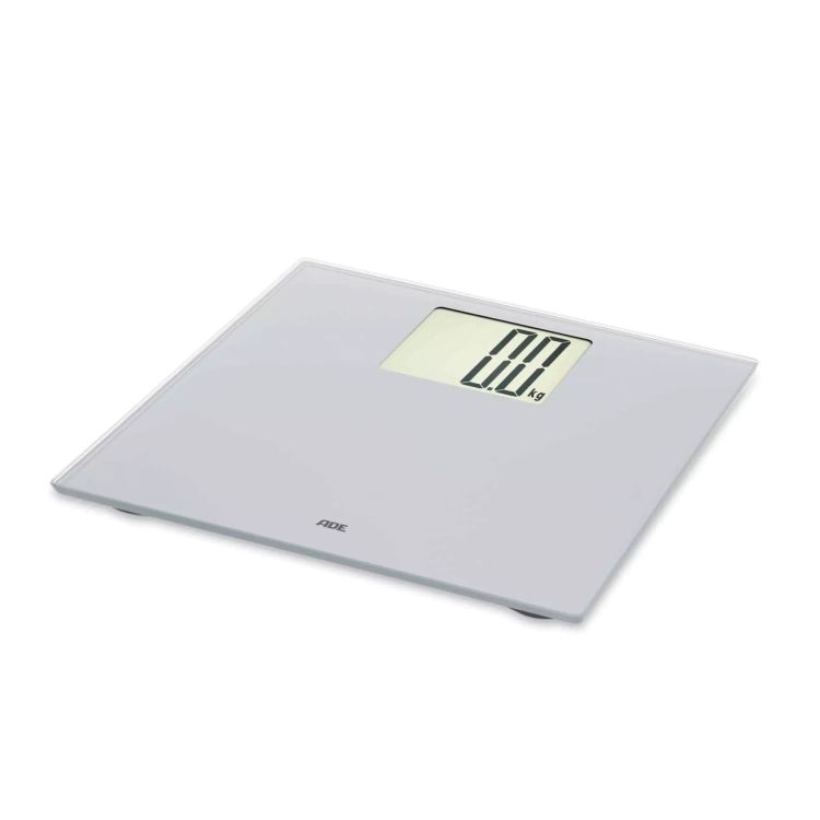 Waga łazienkowa z dużym wyświetlaczem, do 200 kg, 30 x 30 cm, srebrna / ADE