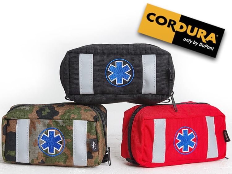 Mini Apteczka osobista z wyposażeniem AOMini Cordura odblaskowa - czerwona