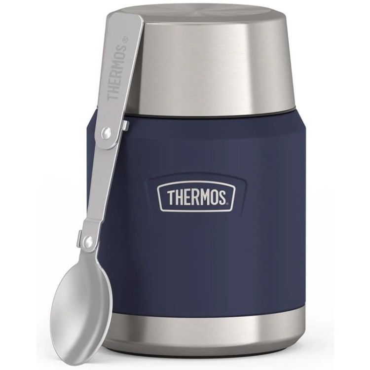 Termos na jedzenie z składany z łyżką i kubkiem Thermos 0,47l - niebieski