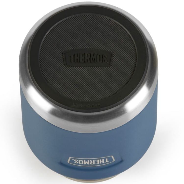 Termos na jedzenie z składany z łyżką i kubkiem Thermos 0,47l - niebieski