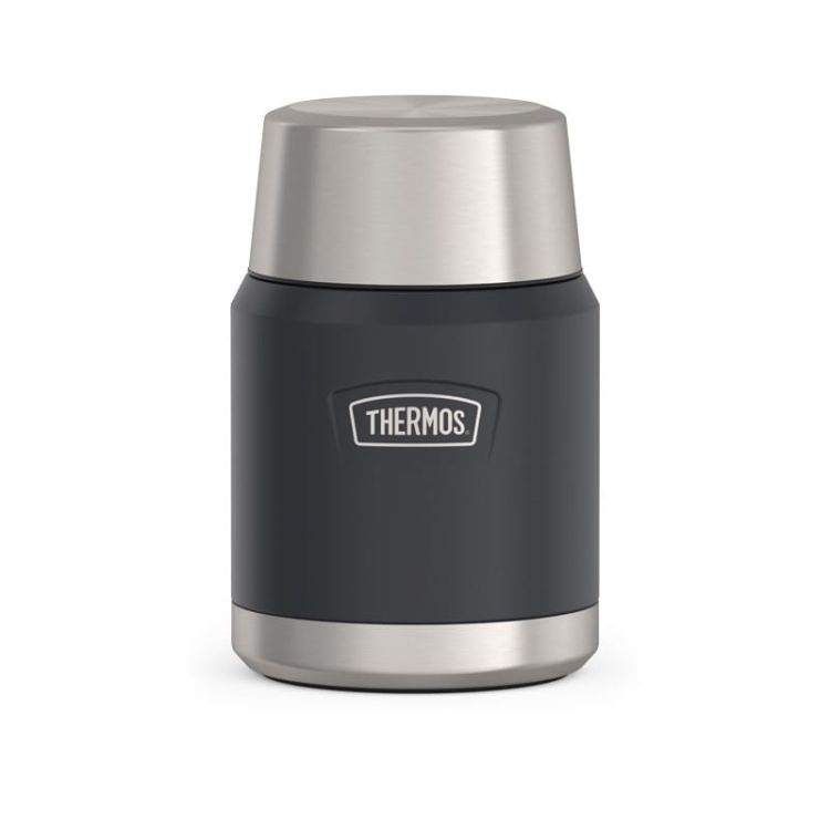 Termos na jedzenie Thermos z składaną łyżką i kubkiem 0,47 l - granit