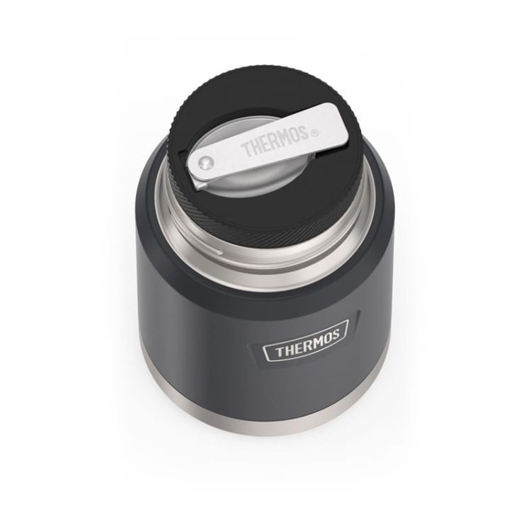 Termos na jedzenie Thermos z składaną łyżką i kubkiem 0,47 l - granit