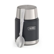 Termos na jedzenie Thermos z składaną łyżką i kubkiem 0,47 l - granit