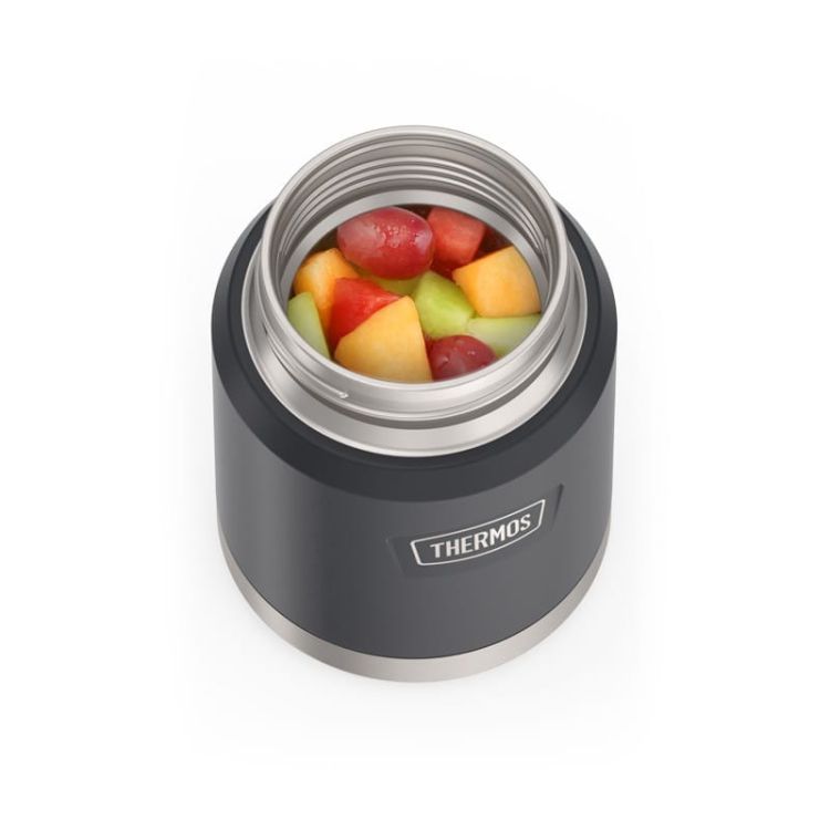 Termos na jedzenie Thermos z składaną łyżką i kubkiem 0,47 l - granit