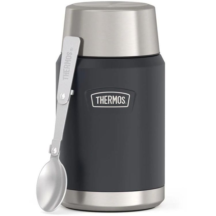 Termos na jedzenie Thermos z składaną łyżką i kubkiem 0,71 l - granit
