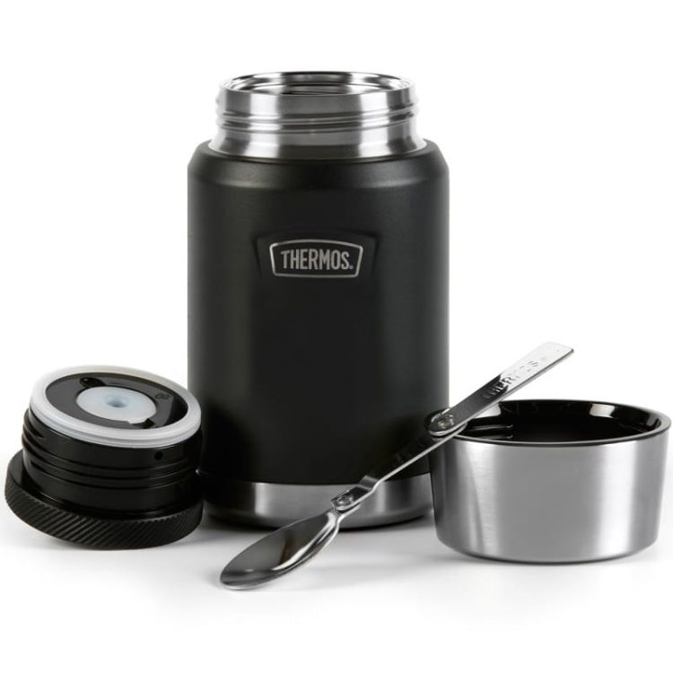 Termos na jedzenie Thermos z składaną łyżką i kubkiem 0,71 l - granit