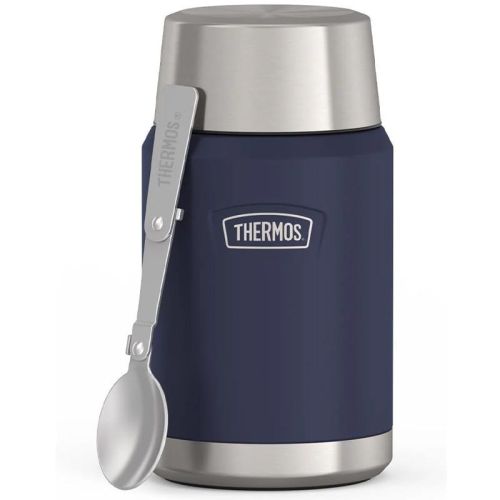 Termos na jedzenie Thermos z składaną łyżką i kubkiem 0,71 l - niebieski