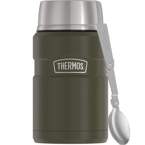 Termos na jedzenie Thermos z składaną łyżką i kubkiem 0,71 l - zieleń wojskowa