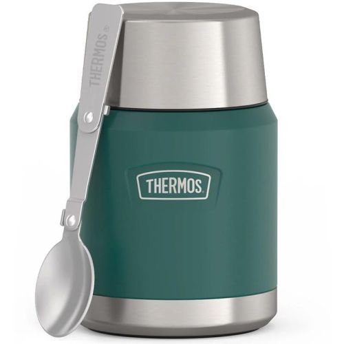 Termos na jedzenie Thermos z składaną łyżką i kubkiem 0,47 l - zielony