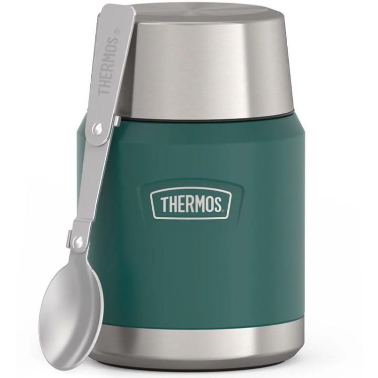 Termos na jedzenie Thermos z składaną łyżką i kubkiem 0,47 l - zielony