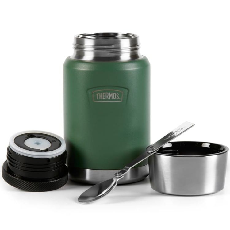 Termos na jedzenie Thermos z składaną łyżką i kubkiem 0,71 l - zielony