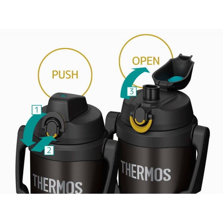 Termos nawadniający z uchwytem dla sportowców Thermos 3 l - czarny