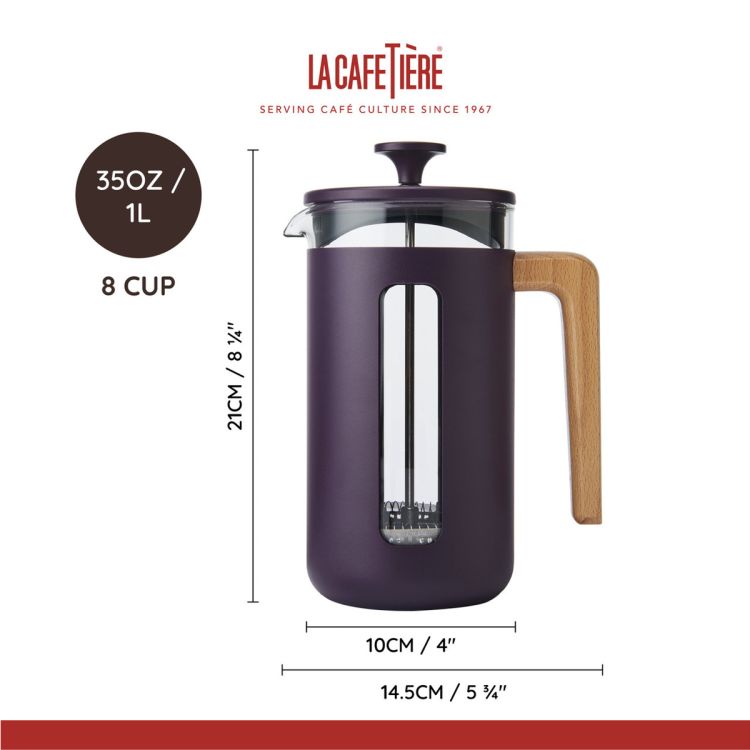French press PISA 1L purple / La Cafetière