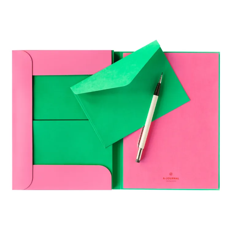 Papeteria z kopertami Pink + Green / A-Journal