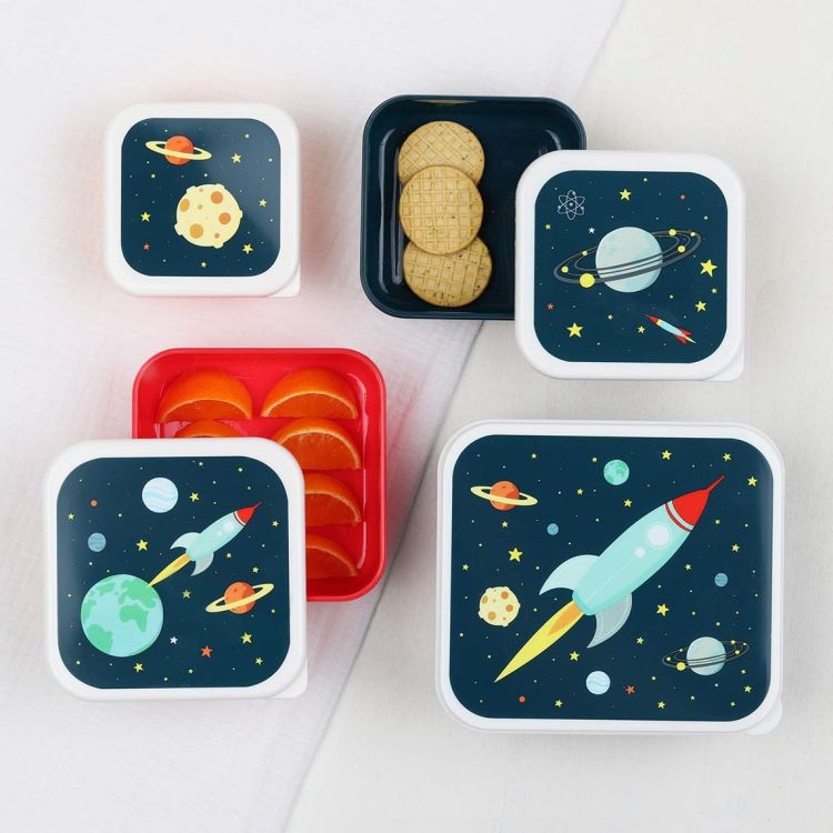 Lunchbox dla dzieci SPACE - zestaw 4 szt / A Little Lovely Company