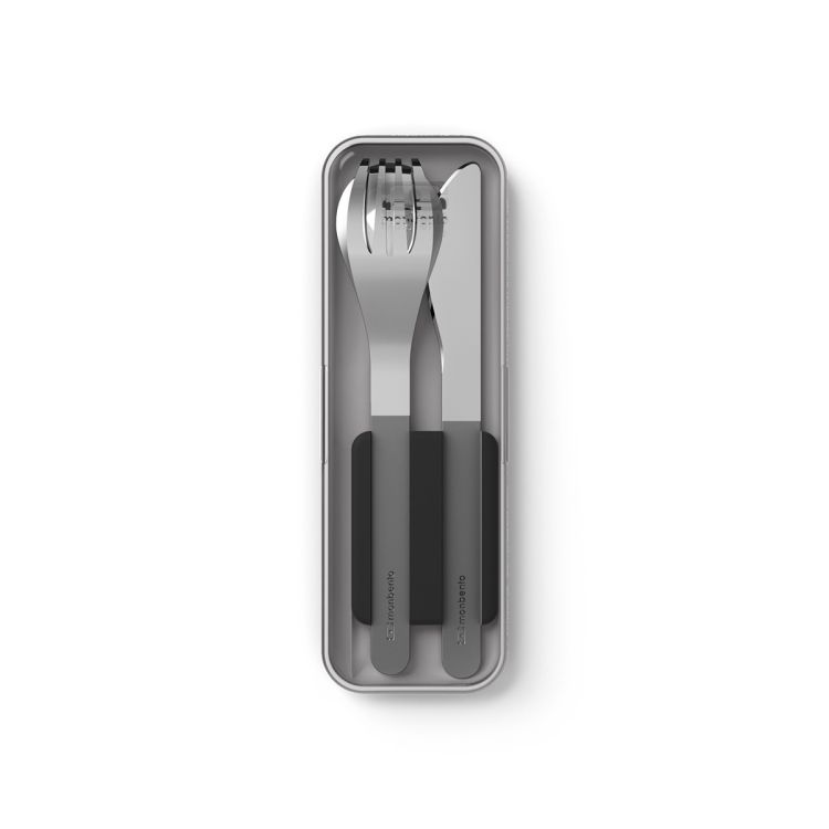Sztućce na wynos w etui Slim Box Black / Monbento